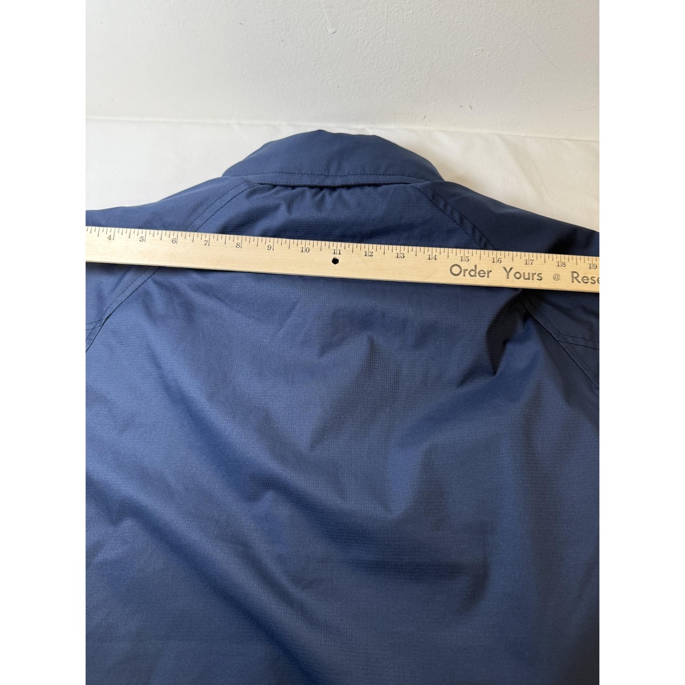Nike Womens Blue Hooded Swoosh Textured High Collar Athletic Jacket Small - Picture 9 of 10